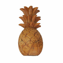 Scratch &amp; Dent Hand Carved Pineapple Hanging Wall Art Sculpture 9.75 Inches - £19.77 GBP