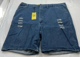 Comfort Denim Mens Shorts Blue 100% Cotton Flat Front Pockets Distressed 46 New - £15.81 GBP