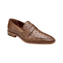 Belvedere Espada Ostrich Quill Penny Loafer Shoes Tabac - £456.24 GBP