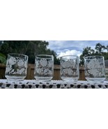 60s? Vtg White Floral Libby Clear Glass Juice Tumblers 4 Glasses Colonia... - €25,16 EUR