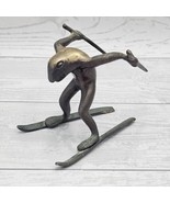 VTG Whimsical Solid Brass Frog Sculpture Figurine, Ski figurine, Ski lod... - $2,808.51 MXN