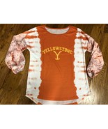 Yellowstone Show Ladies Size Small Patterned 3/4 Sleeves Orange/White Top - £11.92 GBP