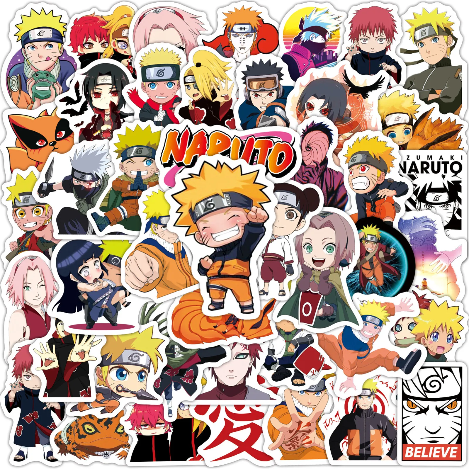 Play 10/30/50/100PCS Japan Anime NARUTO Stickers Decorative Stationery Scrapbook - £22.98 GBP