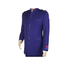 Mens Apollo  King  Banded Collarless suit Chinese Mandarin Wide leg AG95 Purple image 4