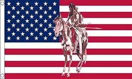 Usa Indian Horse Flag 5Ft X 3Ft Native American Indian Banner With 2 Eyelets New - £3.85 GBP