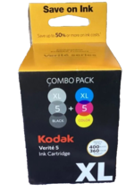 2 pack  Kodak Verite 5 XL Combo Pack Ink Cartridge Black &amp; Color XL Cartridge - £38.78 GBP