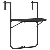 Hanging Balcony Table Black 23.6&quot;x25.2&quot;x32.9&quot; Plastic Rattan Look - $2,244.08 MXN