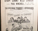 THREE STOOGES: (STOP LOOK AND LLAUGH) ORIG,1960 MOVIE PRESSBOOK - $197.99