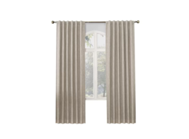 Glennston Linen Room Darkening Thermal Lined Back Tab Single Curtain Panel - £22.83 GBP