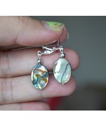 Handmade Oval Abalone shell 925 silver Earrings - $14.99