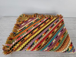 GRANNIE&#39;S HANDMADE THROW BLANKET MultiColor Crochet Vintage - 44&quot; x 63&quot; - $8.90