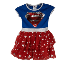 Supergirl Girls Blue Red Flip Sequin Superman Cosplay Costume Tutu Dress... - $13.30