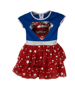 Supergirl Girls Blue Red Flip Sequin Superman Cosplay Costume Tutu Dress... - £10.47 GBP