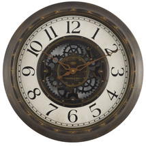 Round Industrial Wall Clock Decorative Arabic Numeral Rustic Bronze Livi... - $36.52