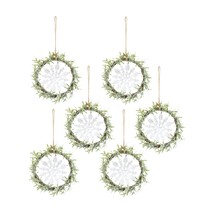 Mini Wreath w/Snowflake (Set of 6) 7.5&quot;D Plastic - £44.77 GBP