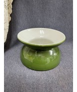 VINTAGE Ceramic HALL SPITTOON GREEN With WHITE Interior CUSPIDOR Stamped - £19.99 GBP