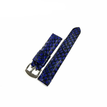 Watch Strap 20-24 mm Genuine Leather Cobra Snake Skin Blue - £26.91 GBP