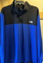 The North Face Mens XXL Blue Black Long Sleeve 1/4 Zip Polyester Fleece ... - $19.80