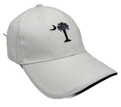 Charleston South Carolina Hat Cap White Blue Palmetto &amp; Crescent Moon Logo Mens - £14.11 GBP