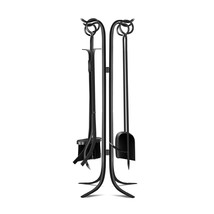 5 Pcs Fireplace Tools Sets 32&quot; Heavy Duty Wrought Iron Fire Place Toolse... - $93.99