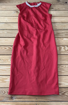 spense Women’s sleeveless Pearl neck MIDI dress size 6 red g9 - £10.24 GBP