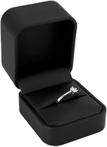 Black Leatherette Ring Box - £9.60 GBP