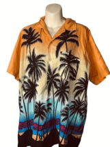 L Hawaiian Tropical Camp Aloha Vivid Colors Yellow High Seas Resort Wear Shirt - £10.41 GBP