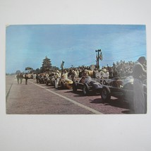 Indy 500 Pit Area Postcard Vintage 1950s Indianapolis Motor Speedway UNPOSTED - £7.95 GBP