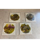 Siena Ceramital Buonconvento Currier &amp; Ives Tiles Made In Italy Set Of 4 - $14.91 CAD