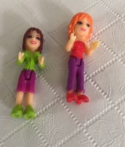 3 Vintage Polly Pocket Dolls Pink Convertible Orange Brown Hair Purple Surfboard - £13.58 GBP