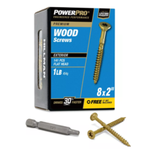 Hillman 48597 Power Pro Premium Exterior Wood Screws, #8 x 2 in., 1lb Box - $24.72