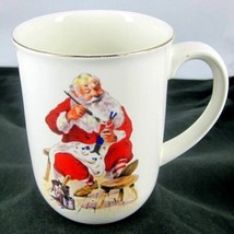 OTAGIRI Vintage Made  Japan Christmas Coffee Cup/Mug SANTA PAINTING TOY ... - £21.41 GBP
