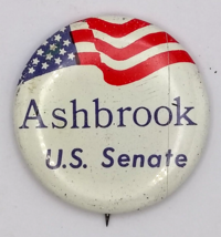 Ashbrook US Senate Vintage Pin Button Pinback Election Political Senator - $14.34