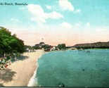 Cartolina 1910s Honolulu Hawaii Hi Waikiki Spiaggia &amp; South Seas Curio Q13 - $14.29