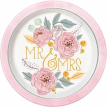 Painted Floral 8 Ct 9&quot; Dinner Lunch Plates Wedding Bridal Shower - £3.15 GBP