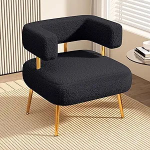 Modern Sherpa Boucle Accent Arm Chair, Comfy Upholstered Barrel Couch Ar... - £260.86 GBP