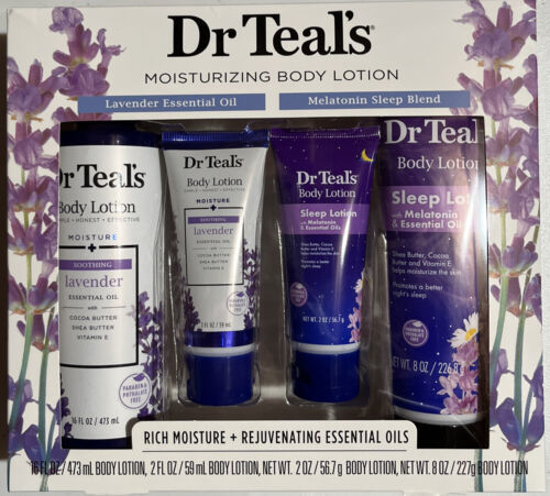 Dr. Teals 4PC Lavender & Melatonin Soothing Sleep Moisturizing Body Lotion Set
