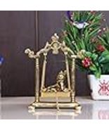 Laddu Gopal on Jhulla Palana Metal Statue Gold Plated Decor Your Home,Of... - $34.99