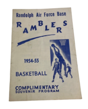 Randolph Air Force Base Ramblers 1954-1955 Basketball Souvenir Program Vintage - £18.39 GBP