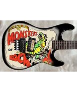 Guitar Skin Axe Wrap Re-skin Vinyl USA Monsters of Rock Faded with Black... - $61.33