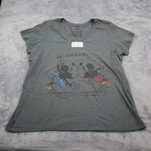 Disney Store Shirt Womens 4XL Gray Smaks Mickey Mouse Short Sleeve Crew Neck - £18.18 GBP