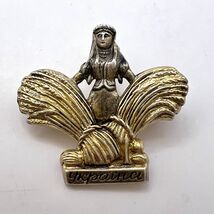 1950 Vintage Gilt Silver 875 Jewelry Pin Brooch Badge Sheaves Wheat Ukraine - $144.00