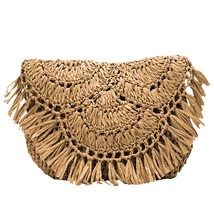 2022 New Summer Straw Bags Handmade Tassel Small Beach Bags Raffia Rattan Woven  - £16.71 GBP