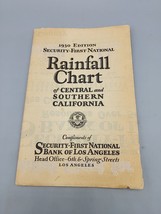 Vintage 1930 Los Angeles County Rainfall Chart From Security First Natio... - £14.19 GBP