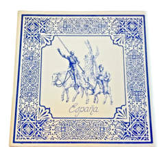 Tile Spanish Ceramic Espana Blue Horses Made In Spain 5.75&quot; x 5.75&quot; Trivet - £13.34 GBP
