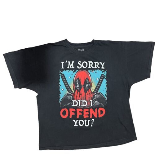Primary image for Marvel Deadpool Tee Shirt 2XL Mens Short Sleeve Crew Black Did I Offend You?
