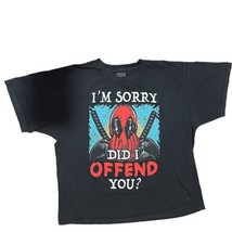 Marvel Deadpool Tee Shirt 2XL Mens Short Sleeve Crew Black Did I Offend ... - $14.99