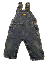 Vintage OshKosh B’Gosh Overalls Vestbak Baby Toddler 6/9 M Blue Denim Unisex USA - £19.46 GBP