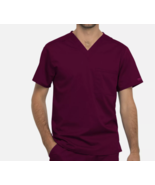 Cherokee Workwear Unisex Pocket V Neck Top WW625 WIN Wine - $25.45 CAD