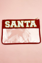 Red SANTA Contrast Trim Clear Makeup Bag - $7.51